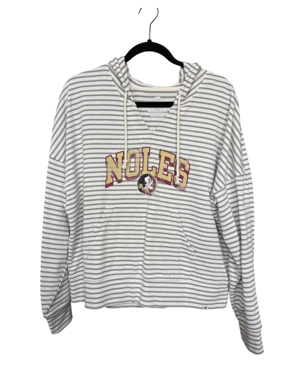 FSU Seminoles "Noles" Striped Lightweight Hoodie Sweatshirt Large